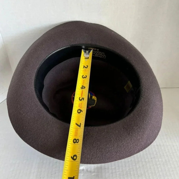 Dick Tracy Womens Disney Vintage wool Fedora Hat Black Size Medium - Picture 3 of 11